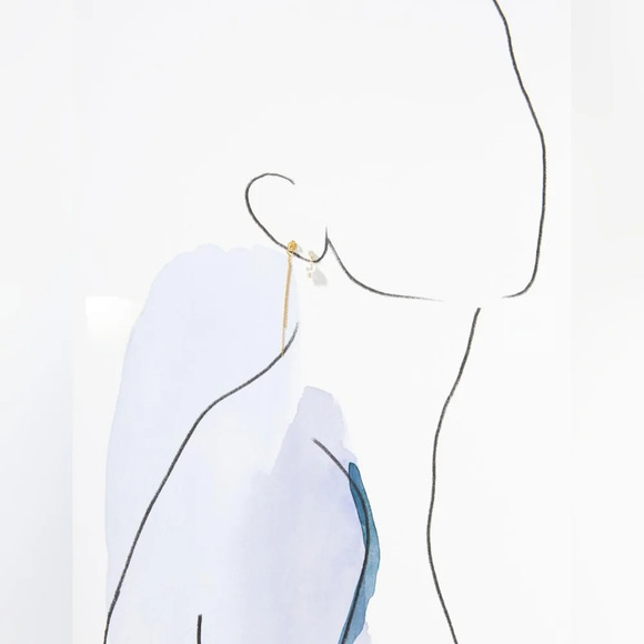 Anthropologie, Pearl and Crystal Chain Drop Earrings - NWT! - Picture 5 of 8